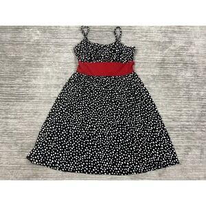 JFW Dress Womens 2XS Black Polka Dot Sleeveless A-Line Casual‎